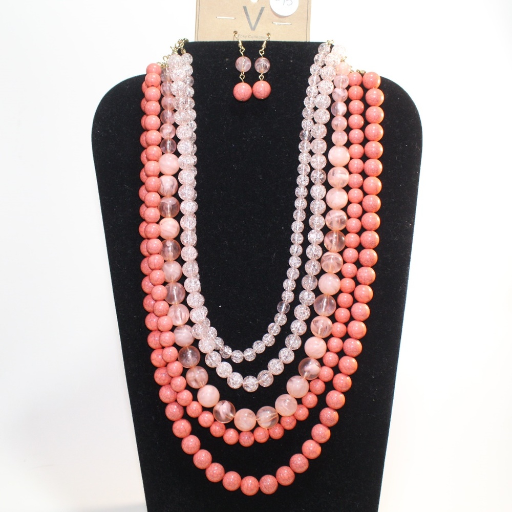 Beaded Necklace and Earring Set - Picture 1 of 2